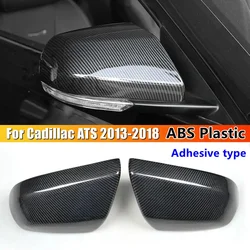 For Cadillac CT4 ATS 2013-2023 Car Sticker Carbon Rearview Side Mirror Cover Wing Cap Exterior Door Rear View Case Trim Auto ABS
