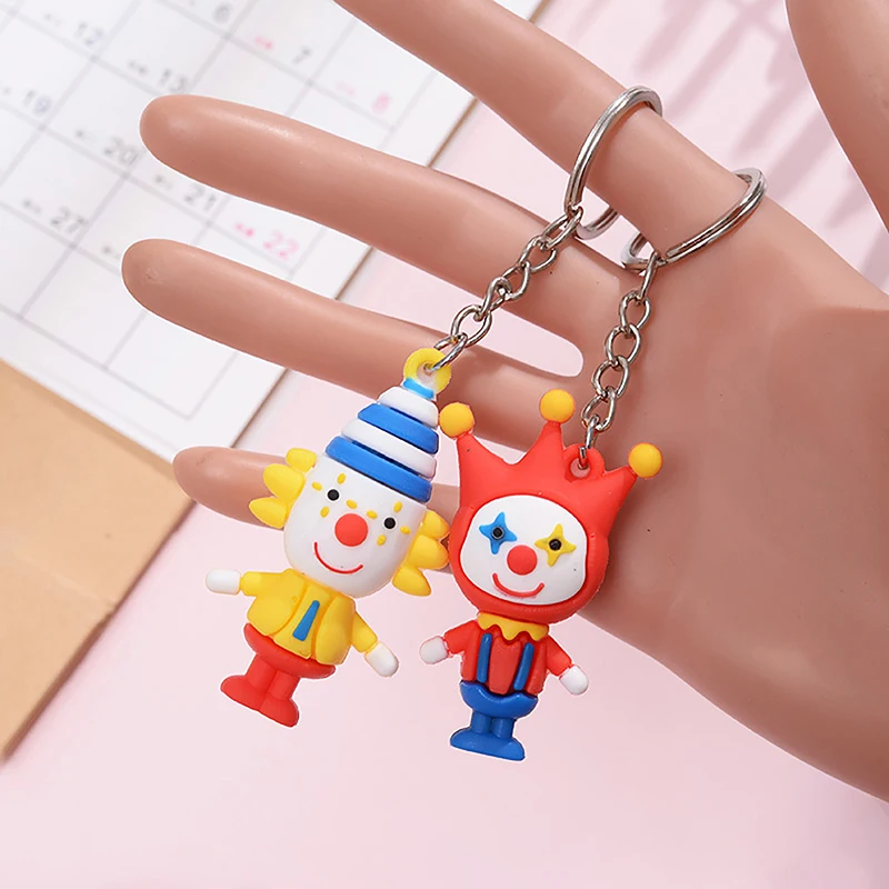 New Creative Color Clown Funny Pendant Student Cute Doll Bag Bag Charm Net Red Doll Keychain