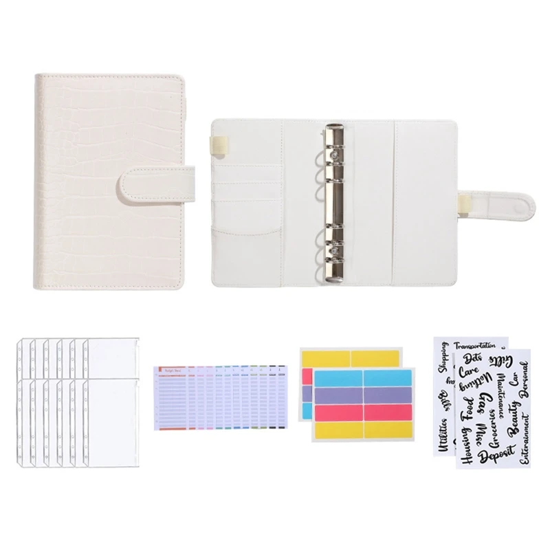 2022 neue A6 Binder Planer Set mit Binder Taschen Budget Blätter Index Aufkleber für Erwachsene