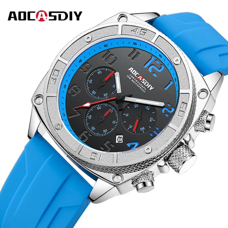 Men's Watch Sports Multifunctional Men's Watch Trend Rotating Bezel Quartz Watch Foreign Trade Cross-border Watch Men**