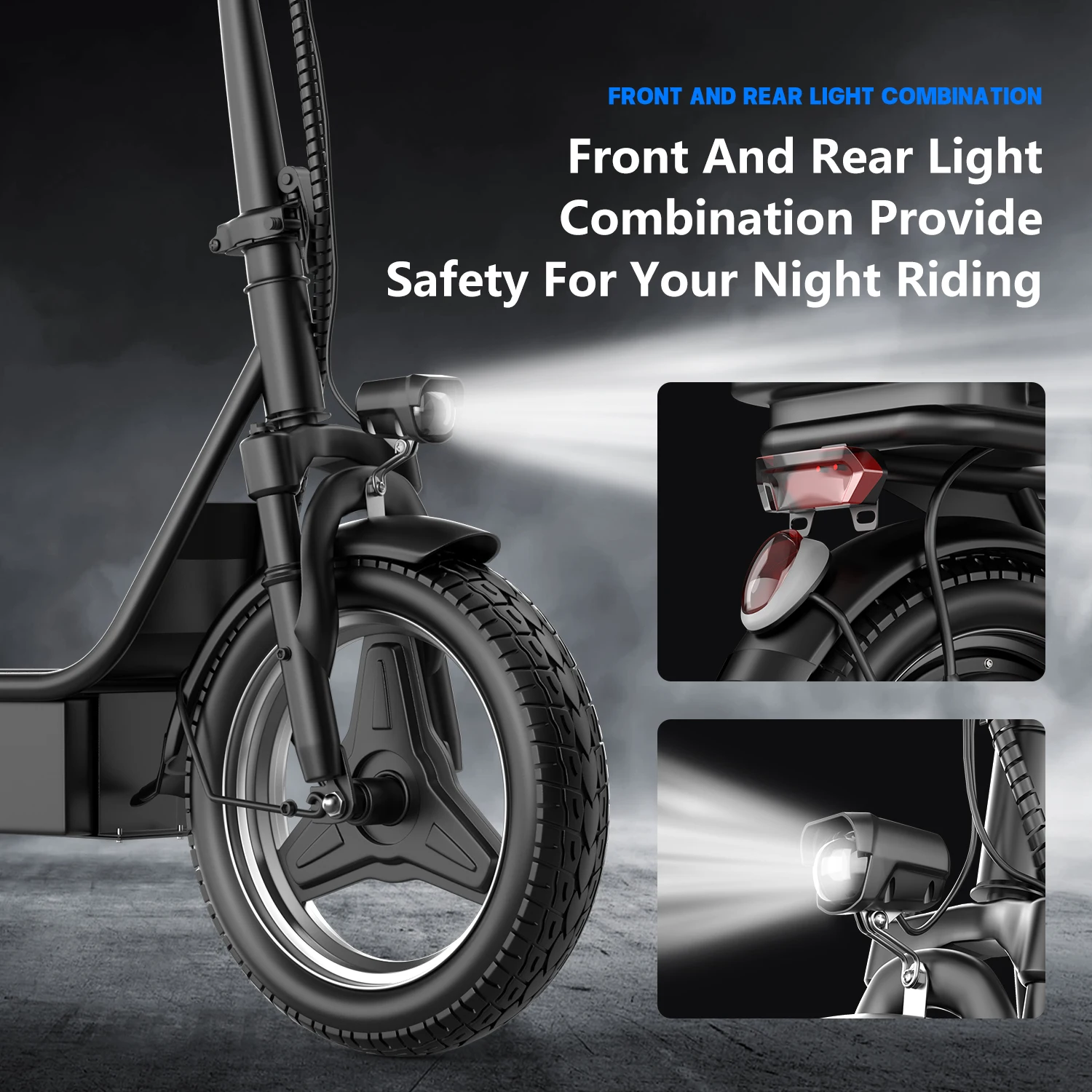 Foldable Electric Scooter 650W Motor 36V13AH Battery Safety LED Lights Storage Box LED Display Multi-Damping Features