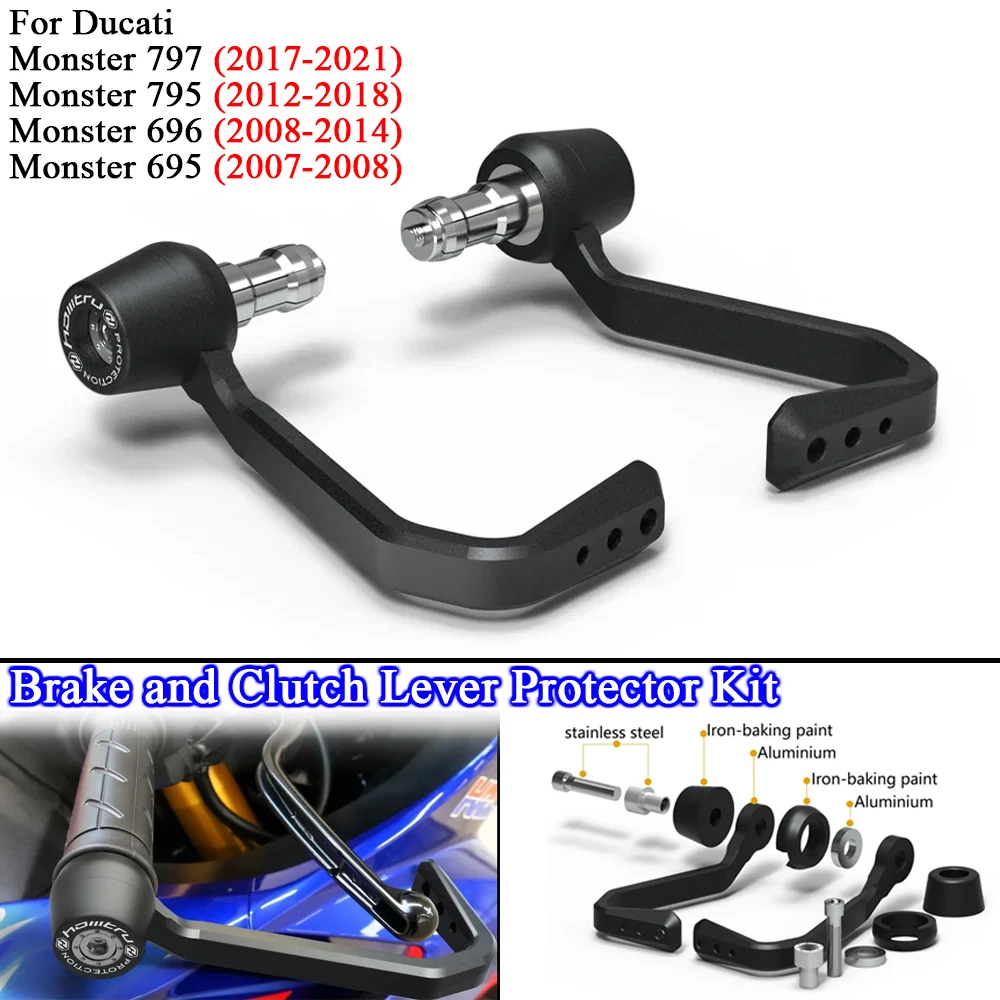 

For Ducati Monster 695 / 696 / 795 / 797 2007-2021 Motorcycle Bar Ends Brake Clutch Lever Protector