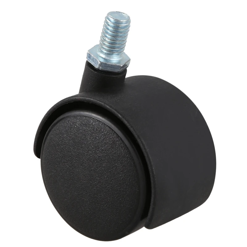 Пластиковый поворотный ролик 8 мм, винтовой стержень, 1,5-дюймовое колесо диаметром 20 шт., черный