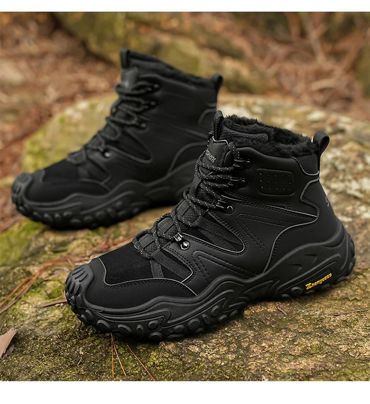 Herbst- und Winter-Herren-High-Top-Schuhe in Übergröße, Outdoor-Fleece-gefütterte Warme Schneesportschuhe, mit Komfortablem und Hautfreundlichem Futter, Hervorragender Griffigkeit, Geeignet für Outdoor-Aktivitäten und den Täglichen Arbeitsweg – Detail 20