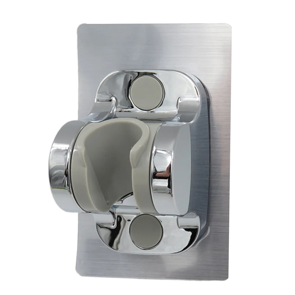 

Shower Head Holder Universal Silver Adhesive Bracket for Bath Adjustable Gear Rack Mount Bathroom Accessories Set