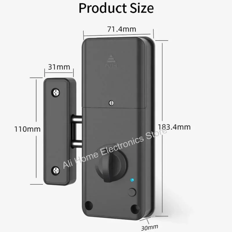 Ttlock fechadura inteligente para porta de madeira escondida, fechadura magnética, aplicativo, cartão ic, desbloqueio remoto, armário eletrônico,