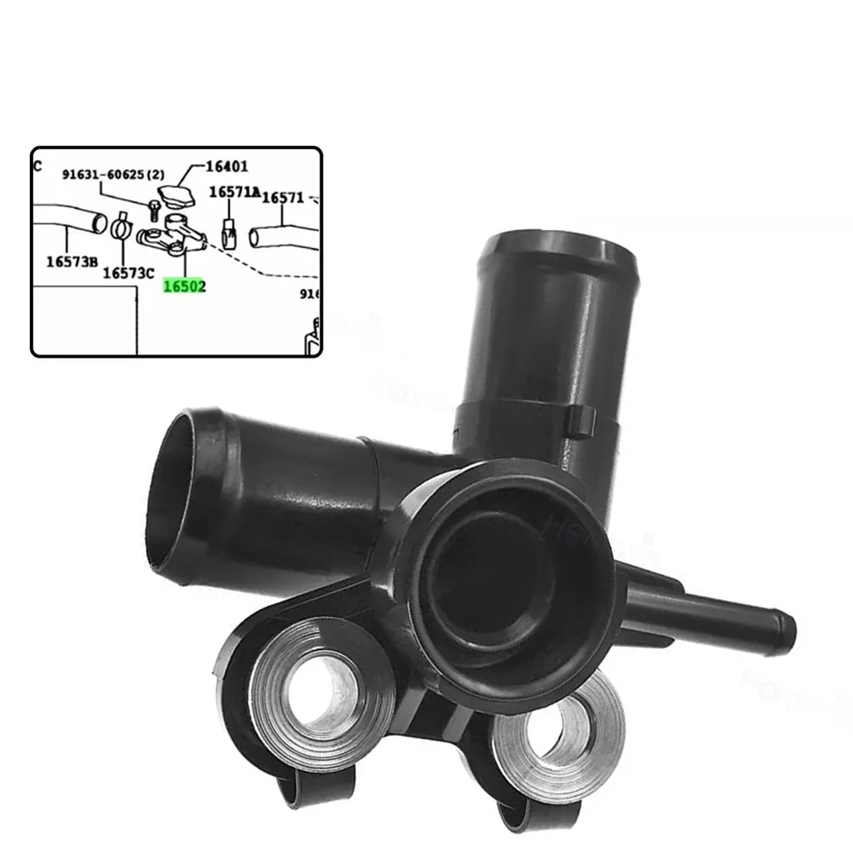 جديد المبرد الرقبة ترموستات الإسكان شفة المياه لتويوتا نجاح Probox NCP55V NCP51 1NZFE 2002 + 16502-21020 #3