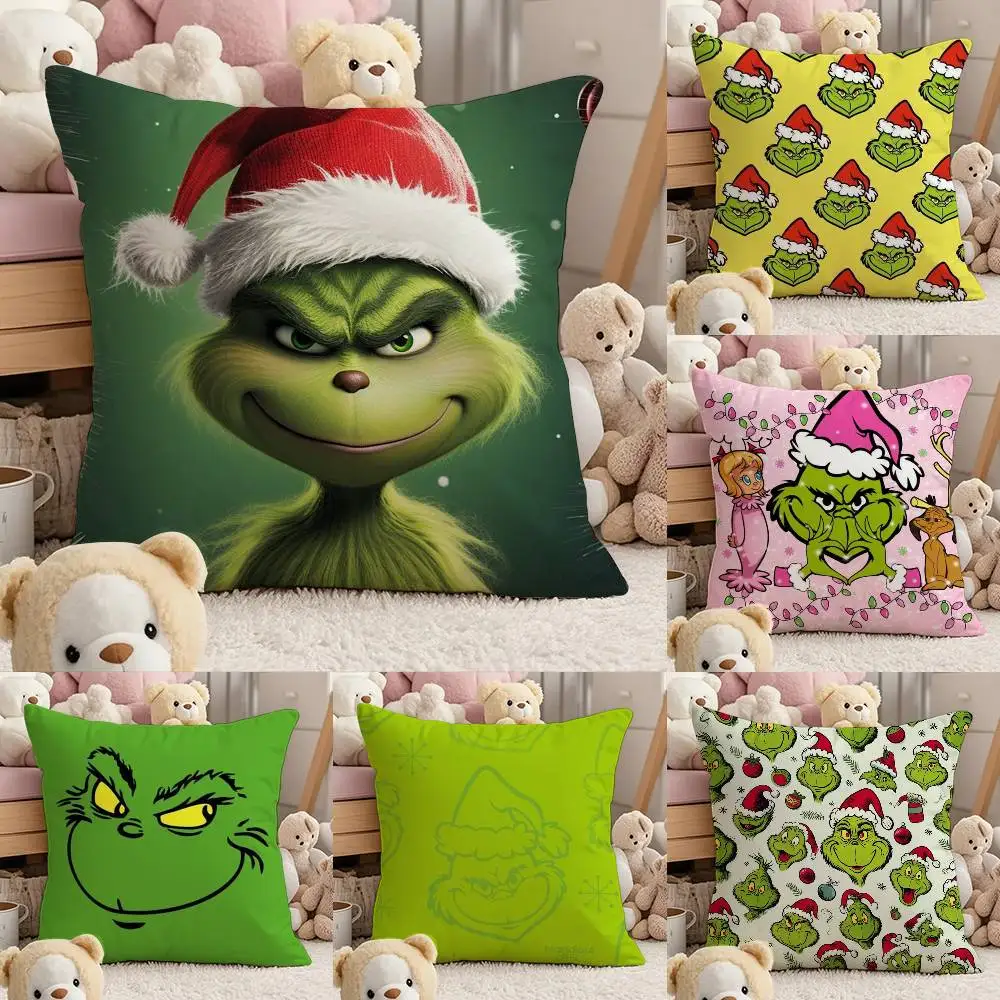 Film The G-Grinch C-Christmas taie d'oreiller confort canapé-lit soyeux élégant Invisible fermeture éclair personnalisé décoratif housse de coussin