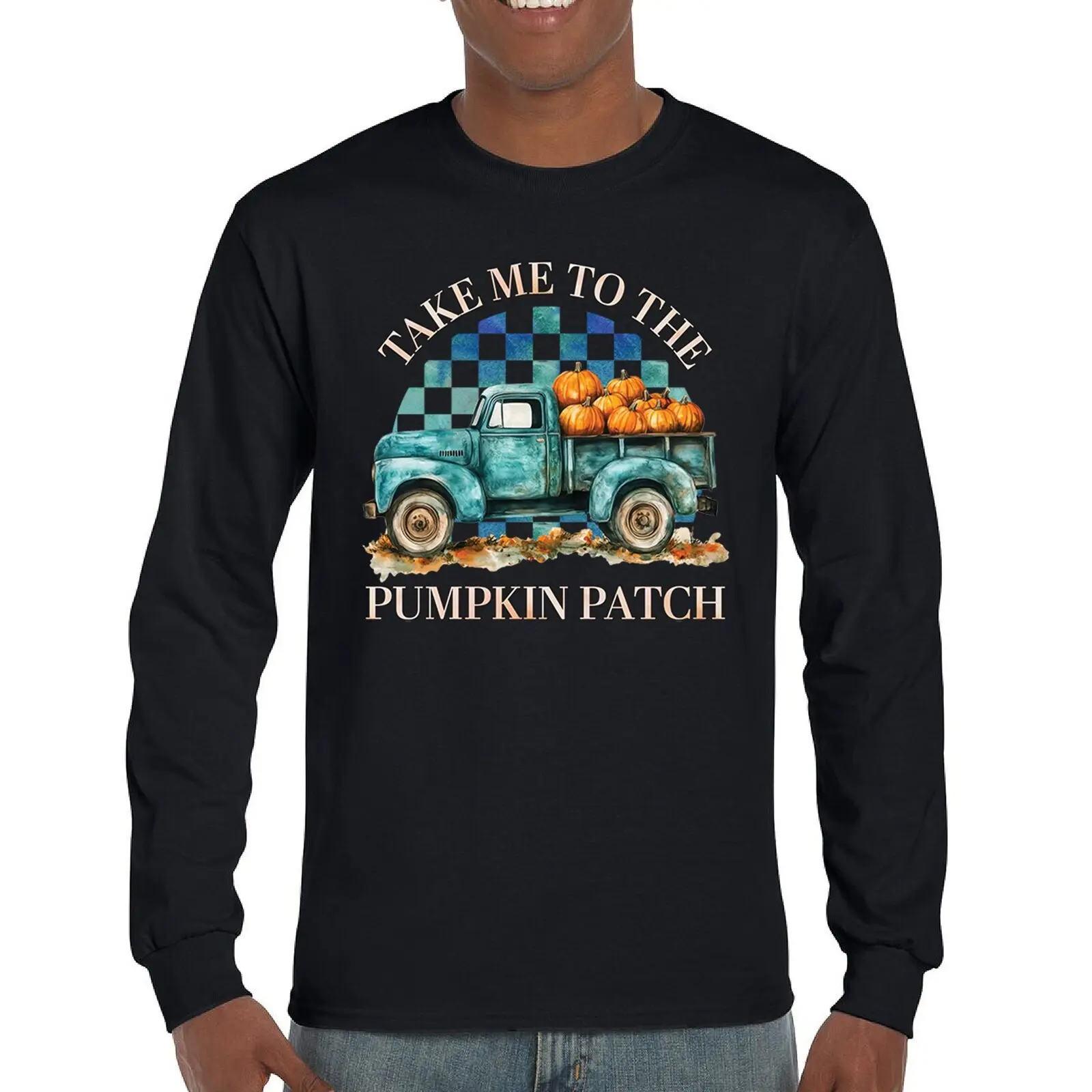 

Take Me To The Pumpkin Patch Long Sleeve T-shirt Fall Cozy Season Thanksgiving