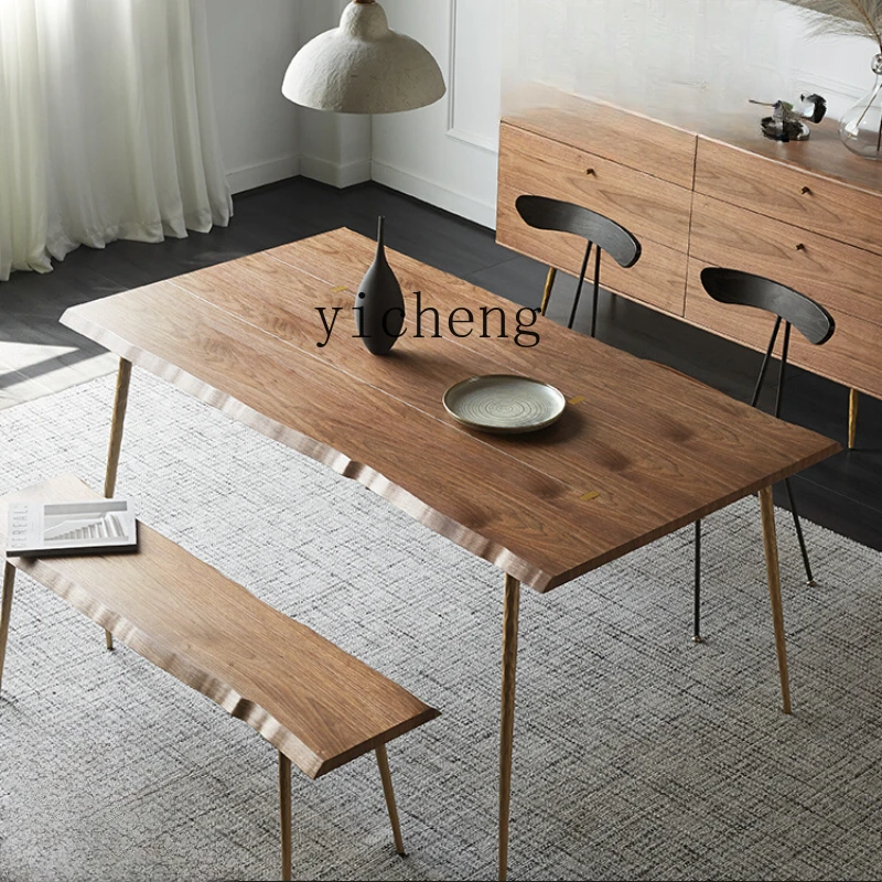 

ZC Solid Wood Dining Table Nordic Simple Dining Tables and Chairs Set Small Apartment One Table Four Chairs Dining Table