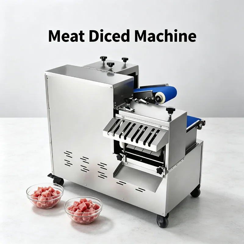 Electric Meat Diced Machine Automatic One Time Forming Fresh Meat Cutter For Restaurant Canteen Pork Beef Chicken Meat Slicer