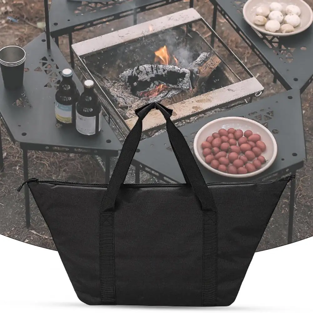 Storage Pouch  Minimalist Thickened Reusable  Removable Hexagonal Table Tote Bag Camping Supplies