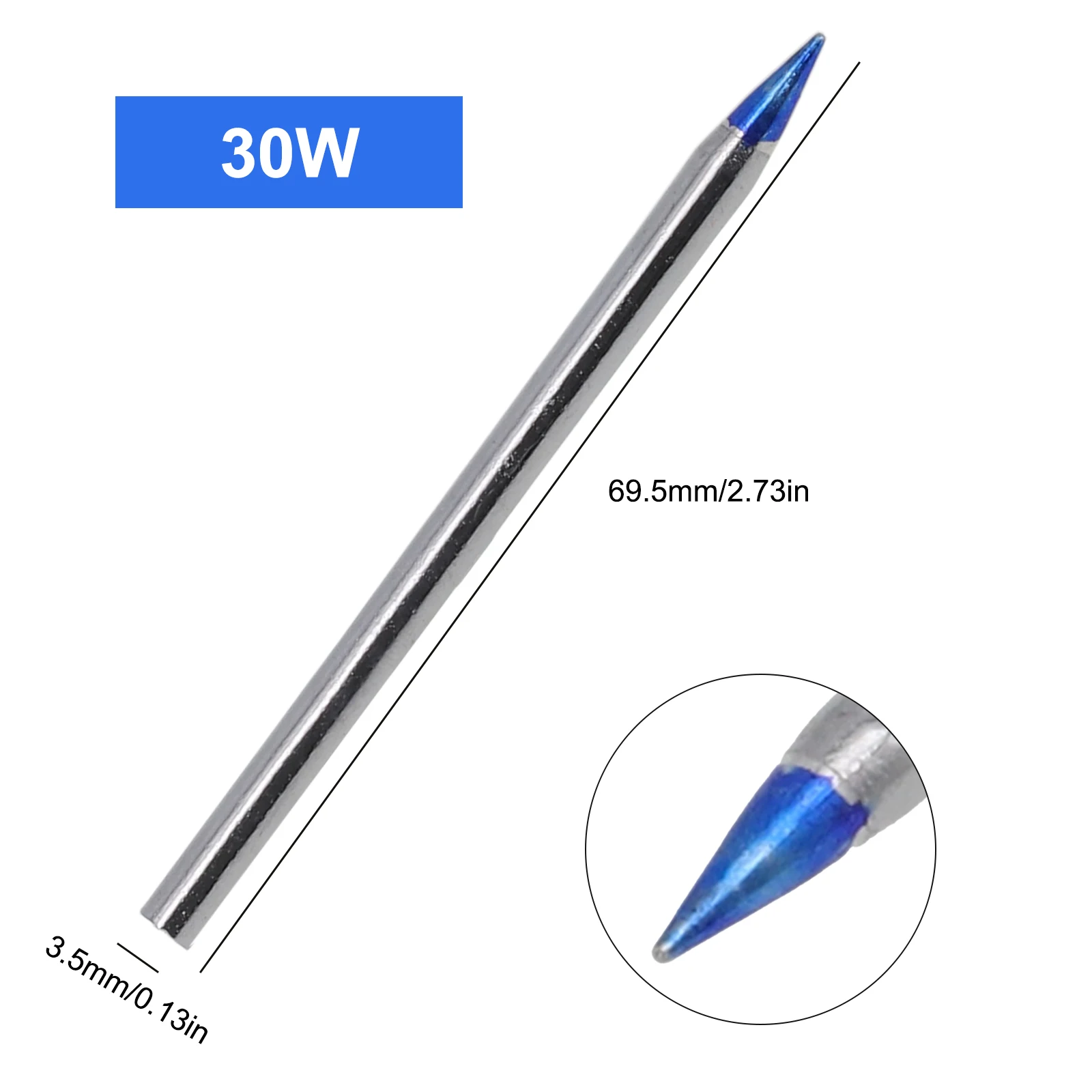 1pc External Heat Soldering Iron Blue Pointed Welding Tips 30W 40W 60W 80W 100W150W Lead-Station Solder Iron