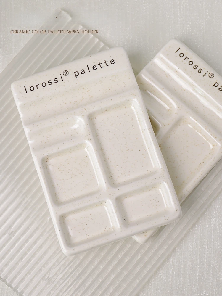 Multifunktionale Farbpalette Keramik-Malpalette Nagellack-Farbpalette Stiftablage Kompakte Keramikplatte – Detail 6