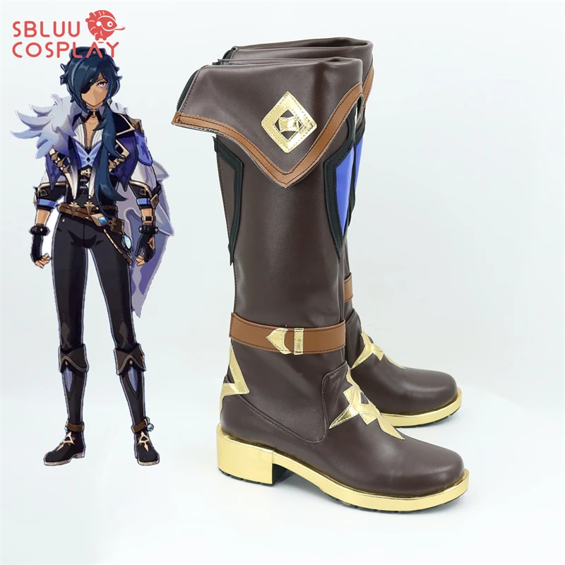 SBluuCosplay Genshin Impact Cosplay Alberich Kaeya Cosplay Shoes Custom Made Boots