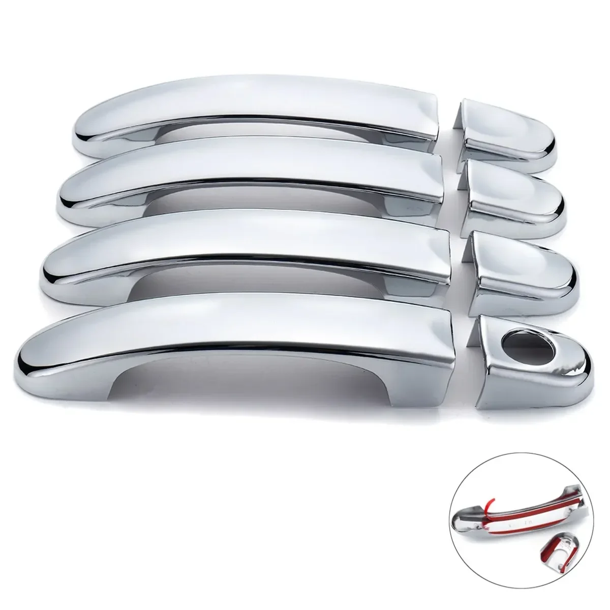 8pcs ABS Chrome Door Handle Covers Trim For VW Touran/Caddy/Multivan 2003 2004 2005 2006 2007 2008 2009 2010 2011 2012 2013