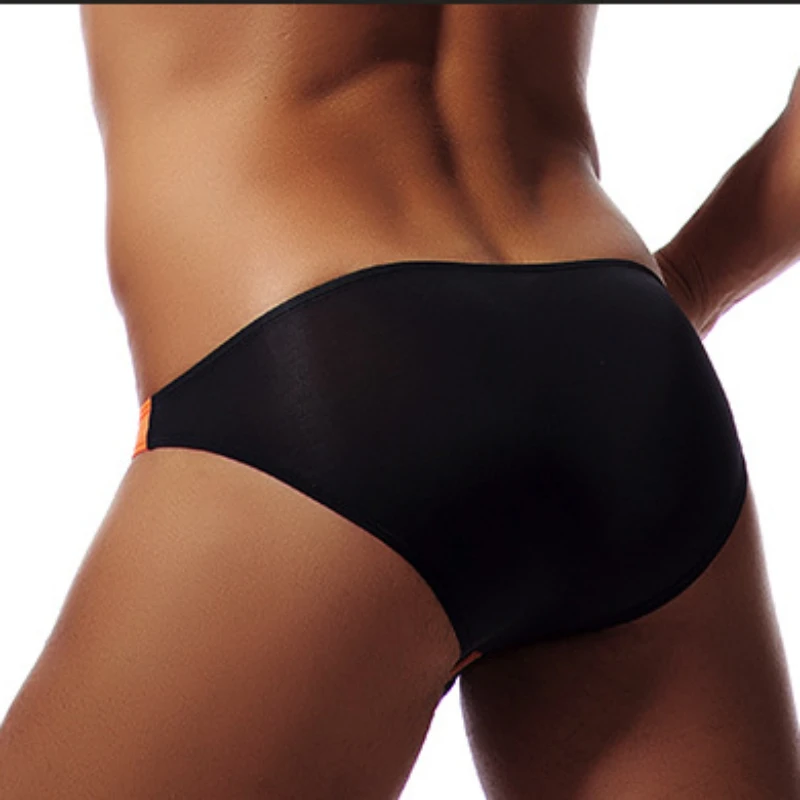 Calções de banho masculinos finos de seda gelo maiô masculino sexy roupa interior sexy tanga