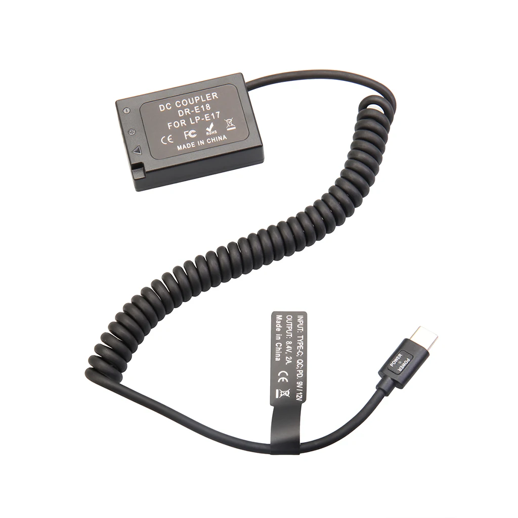 Typ-C PD Dummy-Akku-Kit für Fujifilm Canon Nikon Sony Panasonic, 9V Powerbank zu 7,4-8,4V für Akkuanzeige – Detail 11