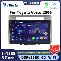 Hikity AI VOICE Android Car Radio for Toyota Verso Corolla 2004-2009 Wireless CarPlay Android Auto GPS FM RDS 2din autoradio