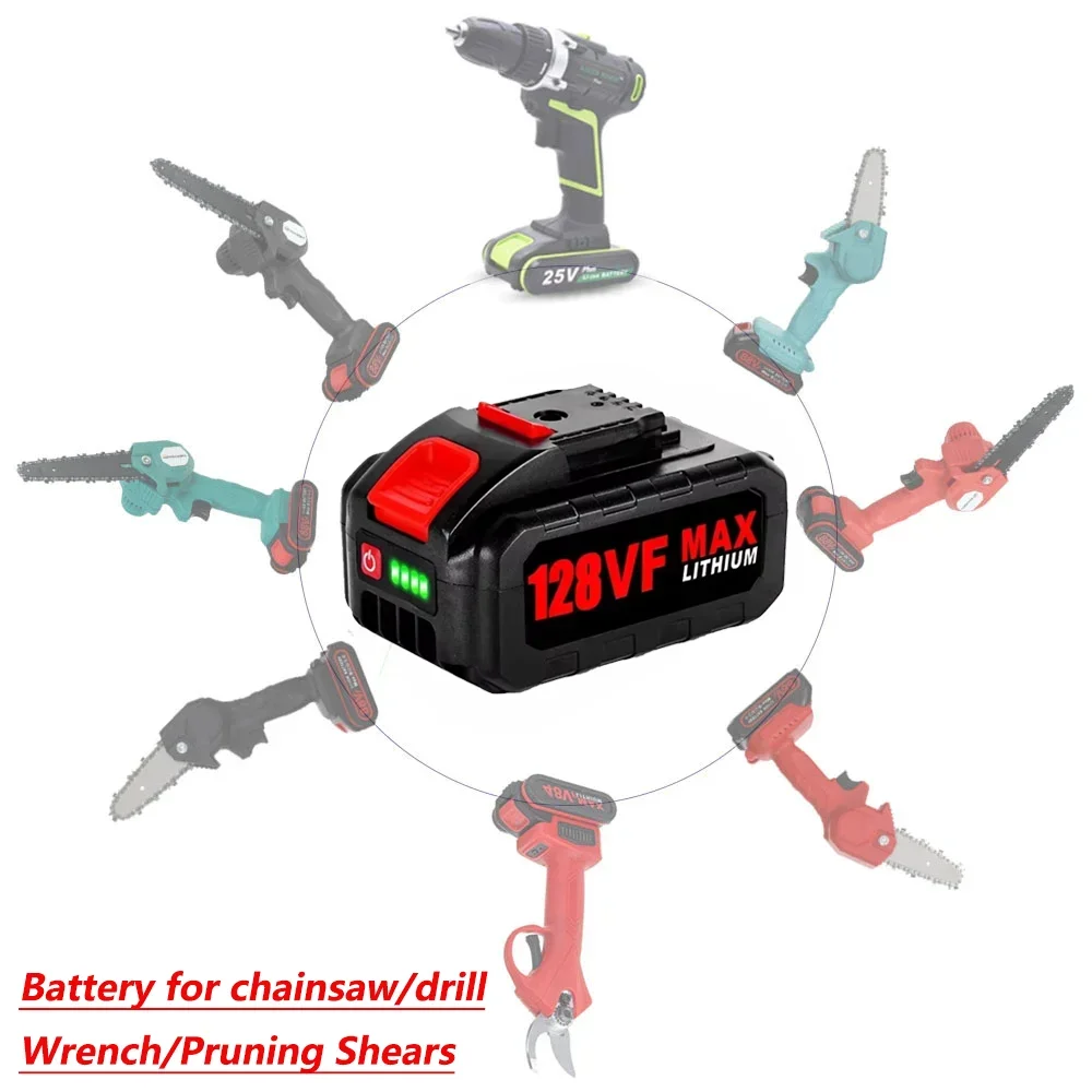 21V 128VF 98VF Rechargeable Lithium Battery for Worx Chainsaw Reciprocating Saw Power Tools Replacement 36VF 48VF 88VF Battery