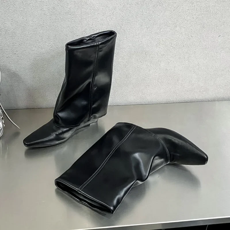 

Eilyken дизайнерские ботильоны на танкетке, женская обувь с острым носком, осенние современные короткие ботильоны, Zapatos De Mujer