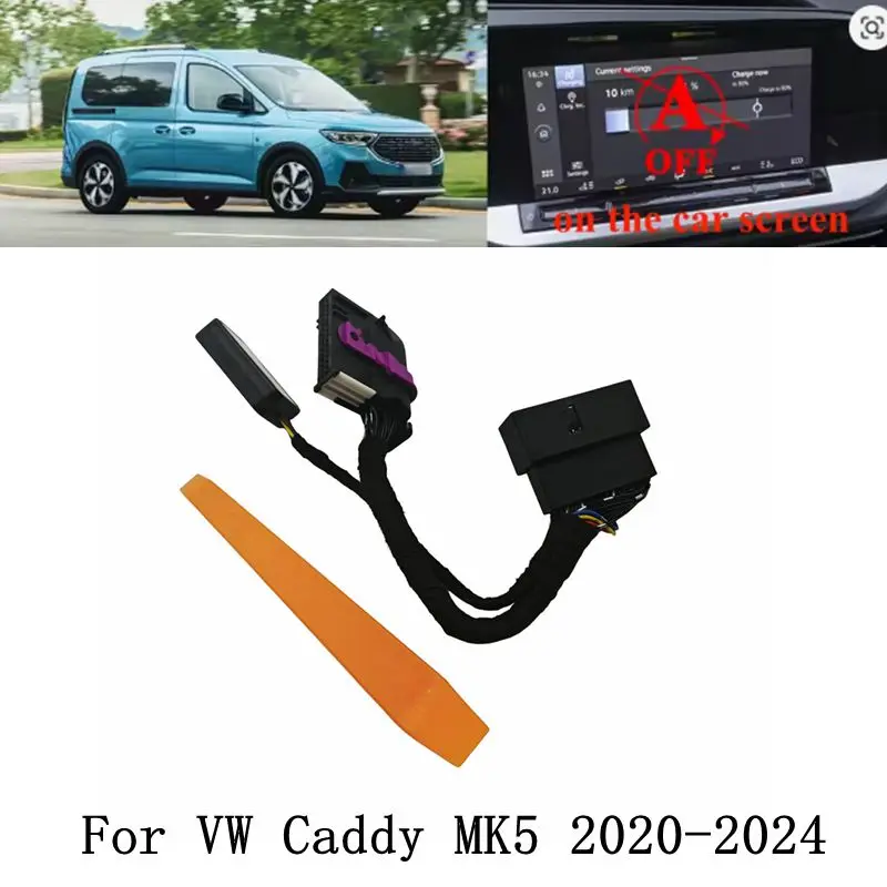 Auto Start Stop Engine System Off Eliminator Closer Disable Delete Canceller Cable Plug For VW Volkswagen Caddy MK5 2020-2024