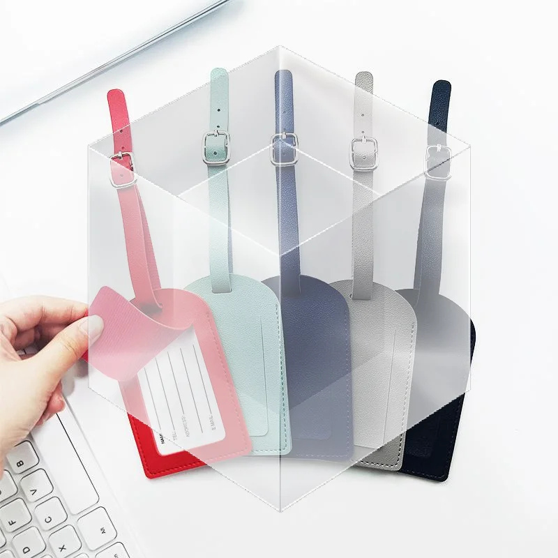 Luggage Boarding Identifier Tag with PU Leather and Address Holder for Travel
