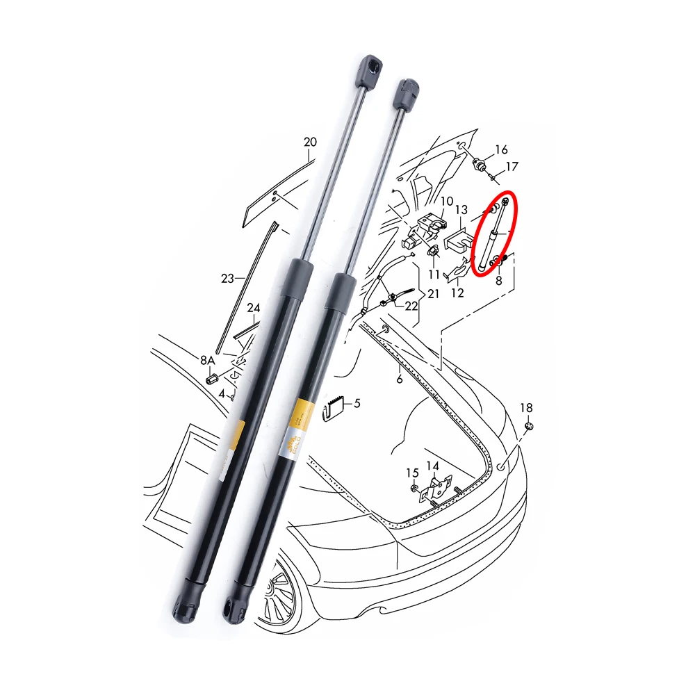 

2 шт. газовая пружина багажника автомобиля для AUDI TT 8J3 8J8827552 8J8827552A опорная стойка задней двери, автоаксессуары