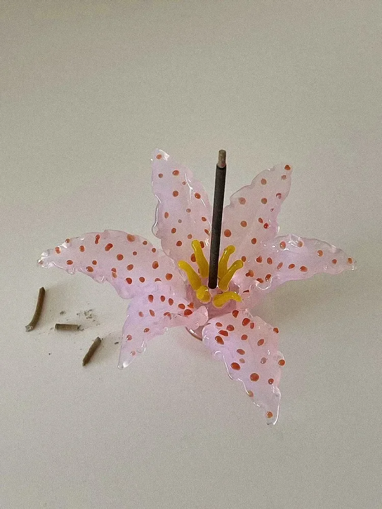 

New Lily Romantic Fragrance Insertion Ornament Beauty Gift Cute Girl Pink Flower Glass Wire Fragrance Insertion Home Decoration