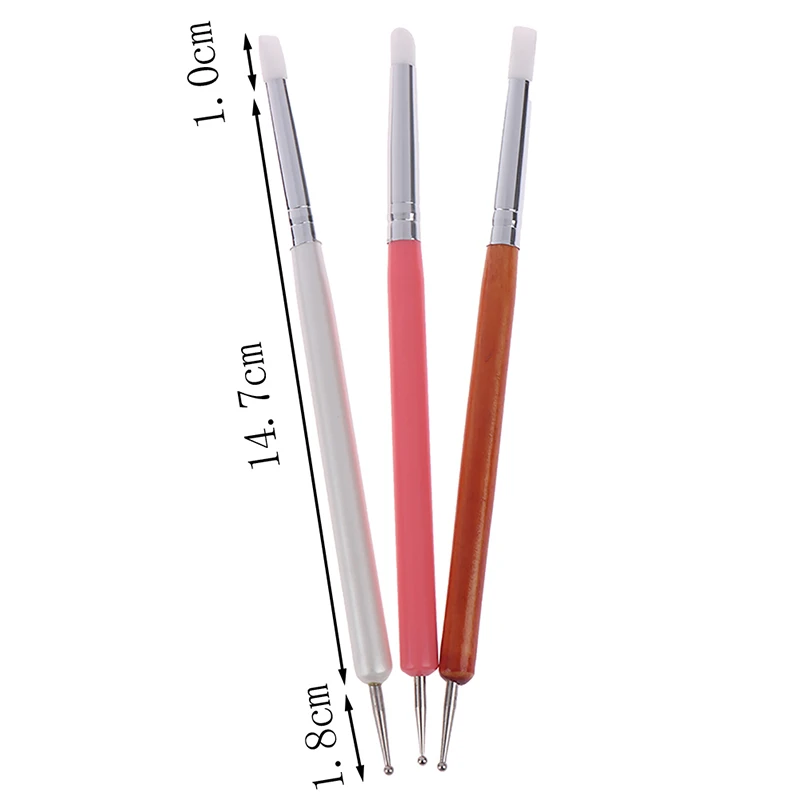 5pcs/Set soft pottery clay tool silicone+stainlestwo head sculpting art tool