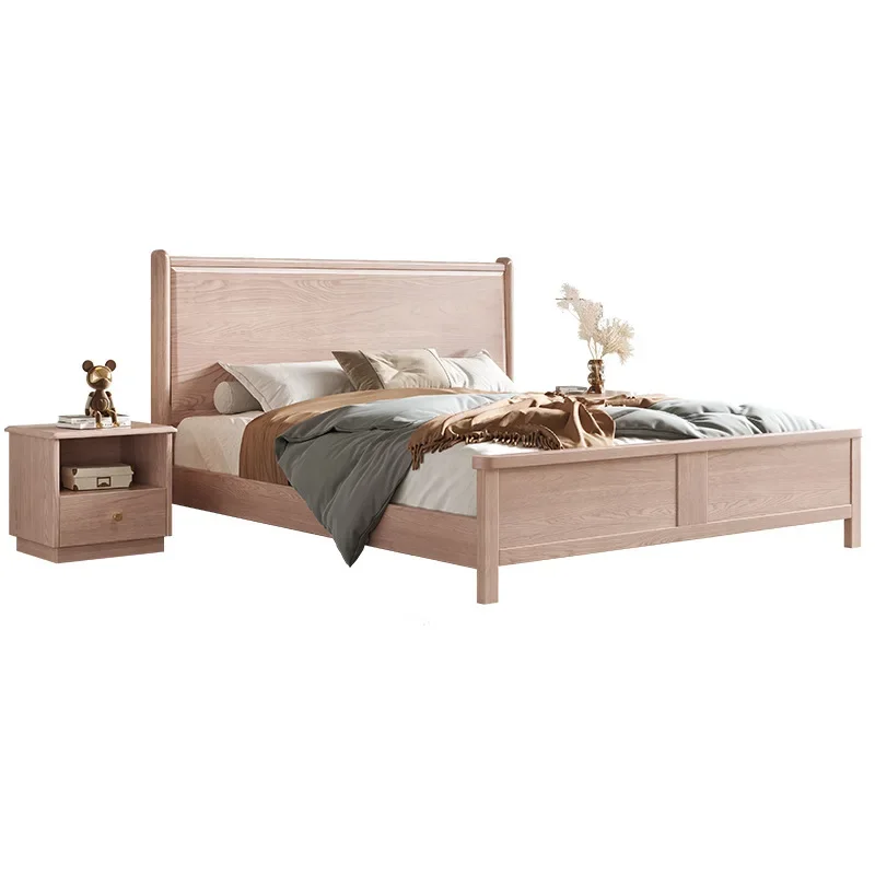 

Full solid wood bed, Nordic, ash wood bed, modern, simple, suspended bed, size apartment