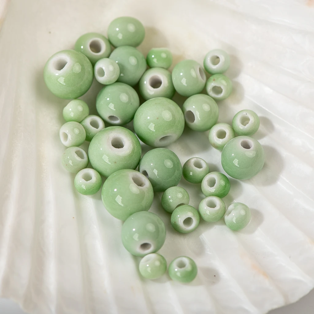 6-12mm round standard ceramic bead jewelry bracelet necklace making material loose beads wholesale Z601