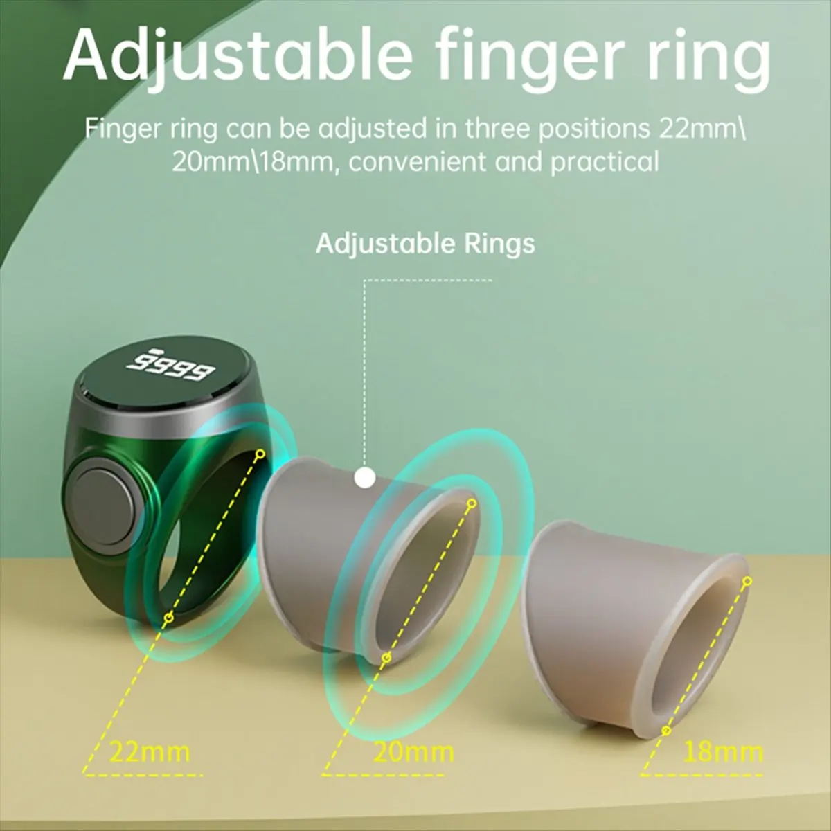 #25L Smart Tally Counter Electronic Finger Ring Tally Counter Black,Finger Counter,(Black)