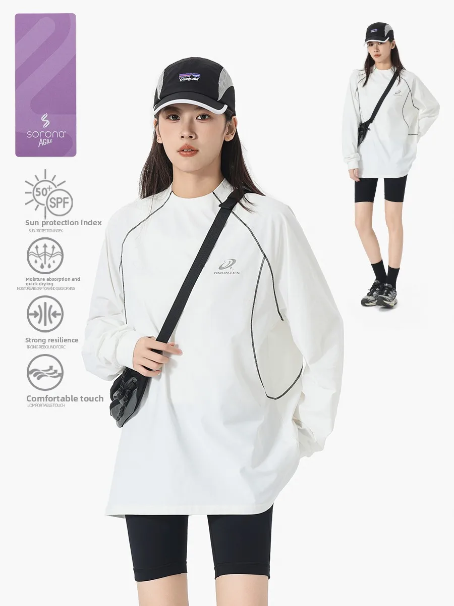 

Спортивная футболка MF Studio Qui Dry Moisture ng Long Sve Running Reflective Logo ex Loose Fit, повседневная, из полиэстера...