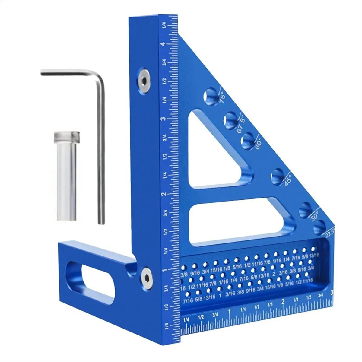 L63A Versatile Aluminum Woodworking Square 90 Degree Protractor Simple Operate for Accurate Angles Measurements