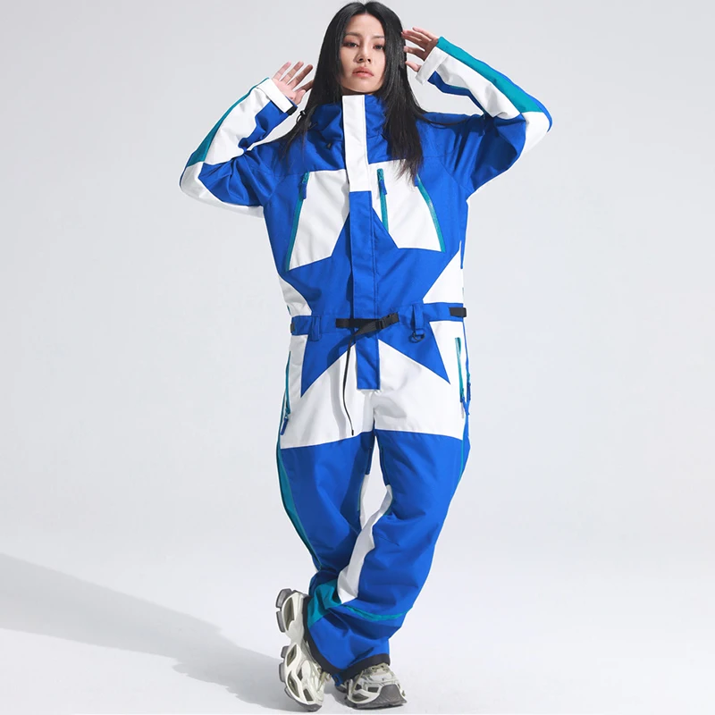 

Winter Waterproof Hooded Women One Piece Snow Suit Outdoor Sport Man Ski Jumpsuit Mountain Motorcycle Snowboard Overalls Clothes