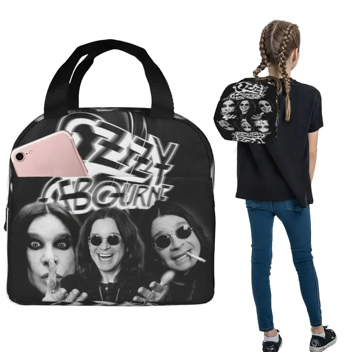 Ozzy Osbourne Insulated Lunch Bag for Women Children Leakproof Food Boxes Thermal Lunch Box Tote view 2