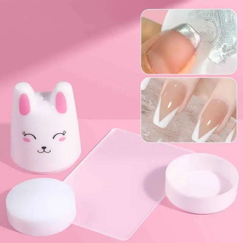 Nail Art Silicone Stamper Kit, Longo e Curto, Jelly Stamper para Unhas, Raspadores, Francês