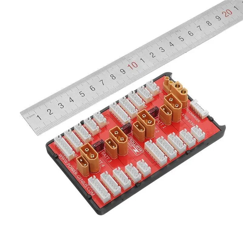 Power-Genius 2 IN 1 PG Parallel Charging Board XT30 XT60 Plug Supports 4 Packs 2-6S Lipo Battery For RC Models Spare Part