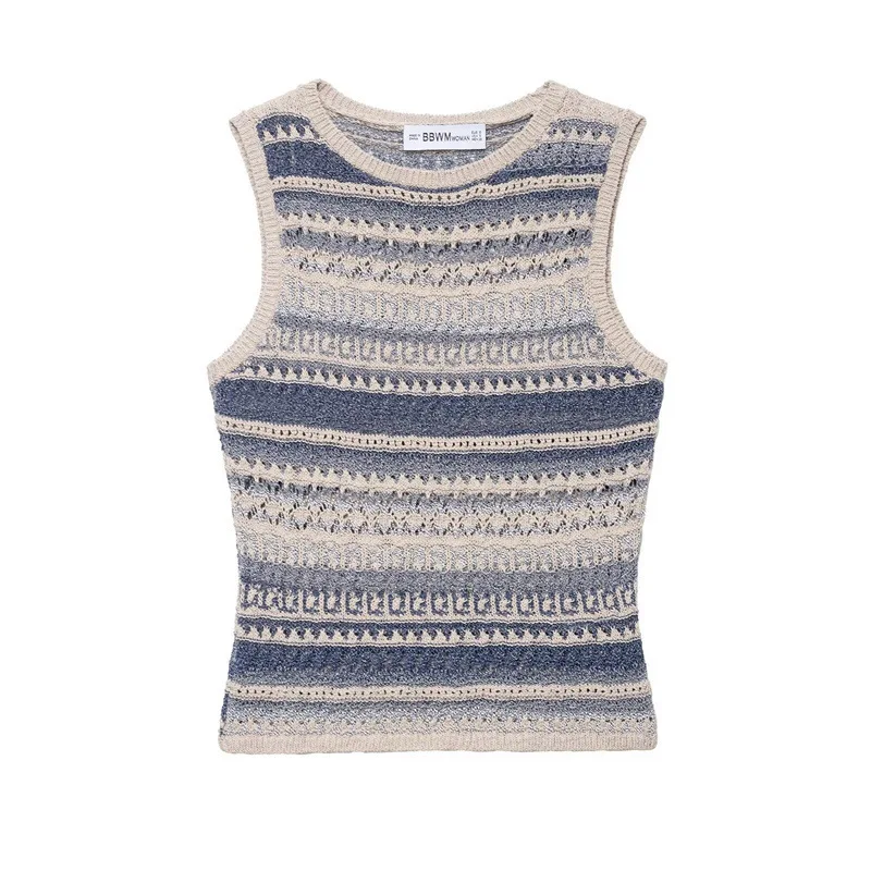 

Fashion Autumn Women's Sexy Minimalist Knitted Sleeveless Top Trendy European Style Women's Clothing Open Cardigan