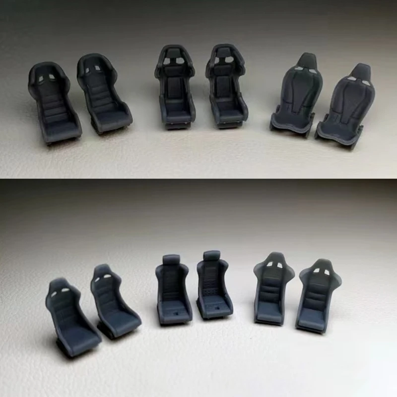 Hobby Venom 1/64 Sports Seats Kit for Model Car Modified Parts Safety Belt (Seats Not Painted , Pictures are for Reference Only)