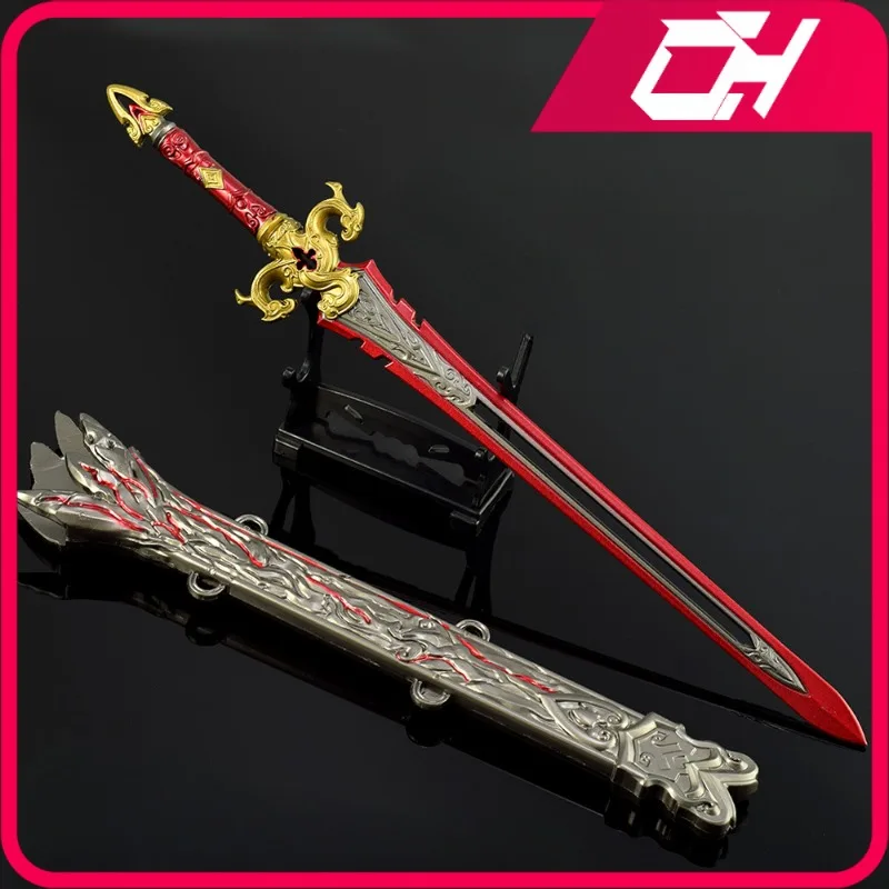 30cm Naraka Bladepoint Game Weapon Long Sword Chixiao Periphery Metal Handicraft with Sheath Toy Sword Model Collection for Kids