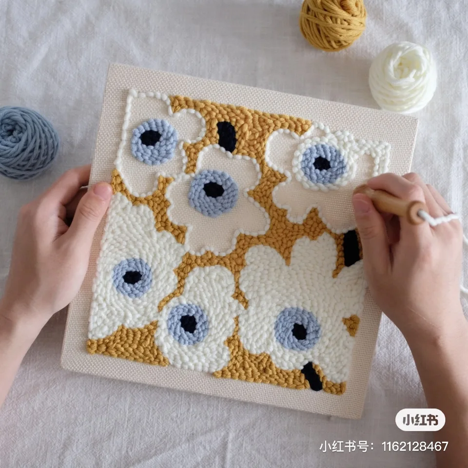 フラワーパンチニードルスタートキット 初心者刺繍絵画クラフトセット