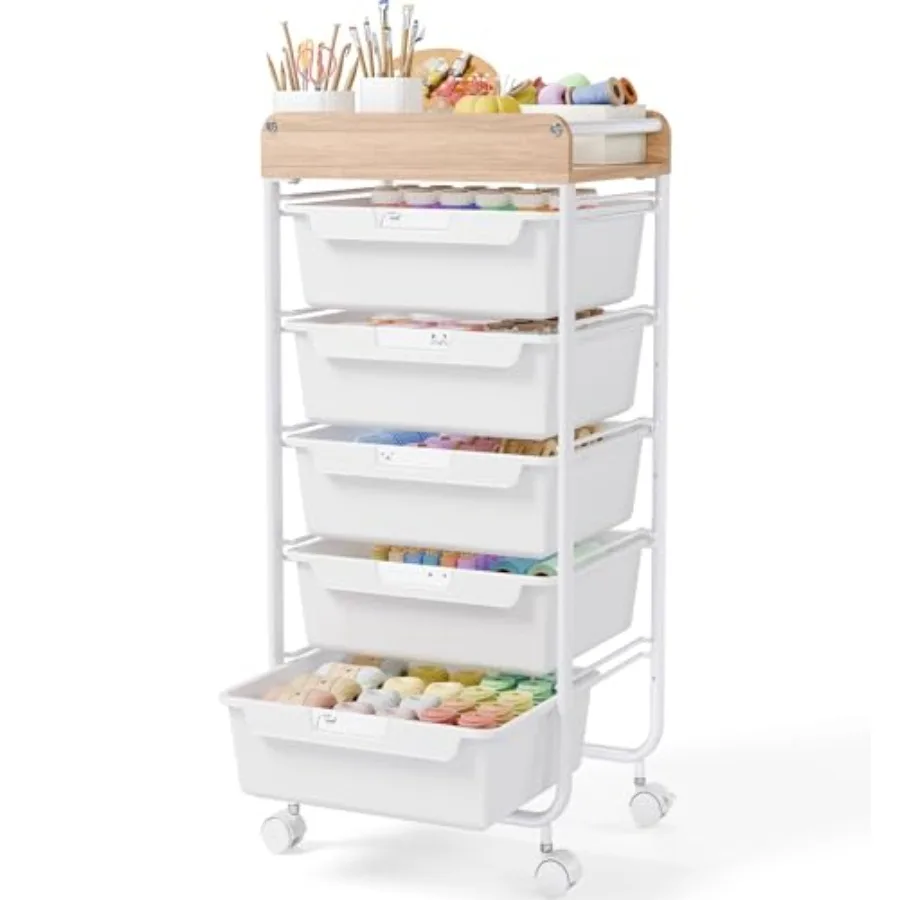 

Utility Cart with DrawersCraft Cart with 5 Drawers Art Supply Organizer Rolling Drawer Cart Craft Storage Cart Storage Drawer C