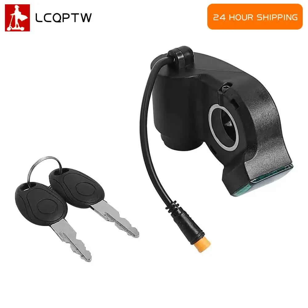 Daumengas-Zündschlossschlüssel für Kugoo M4 für Xiaomi M365 E-Scooter/E-Bike Voltmeter Digitaler Spannungsanzeige-Schalter 3Pin