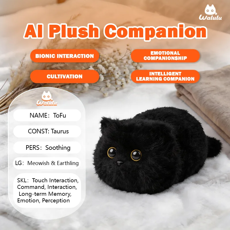 

Walulu Cat AI Intelligent Simulation Interactive Companion Plush Toy Children's Birthday Gift For Boys And Girls