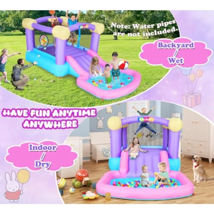 บ้านลมเป่าลมพร้อมสไลเดอร์น้ำสำหรับสนามหลังบ้าน พร้อมบ่อบอล บ้านลมเป่าลมสำหรับเด็กเล็ก สวนสนุกกระโดดและสไลเดอร์น้ำสำหรับในร่มและกลางแจ้ง