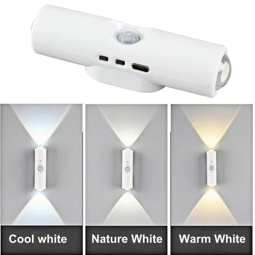 RGB LED Motion Sensor Night Light Wireless Wall Lamp Rechargeable Magnetic Sunset Lamp for Bedroom Living Room Color Changing