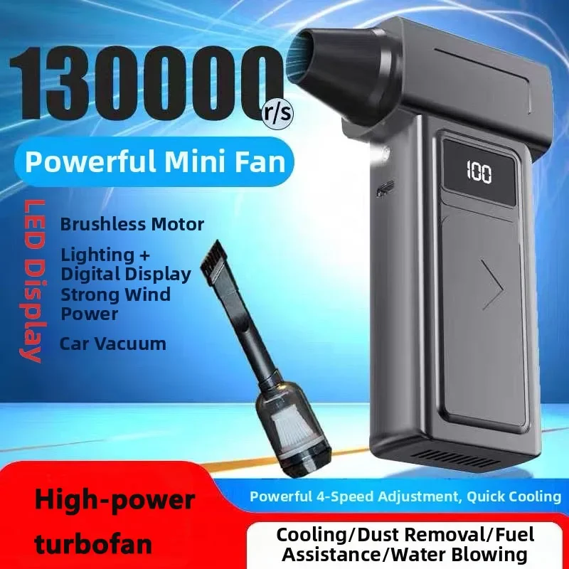 

Мощная портативная бесщеточная воздуходувка-пылесос с вихревым потоком воздуха 1 000 000 об/мин, 65 м/с, с интеллектуальным дисплеем, 2026