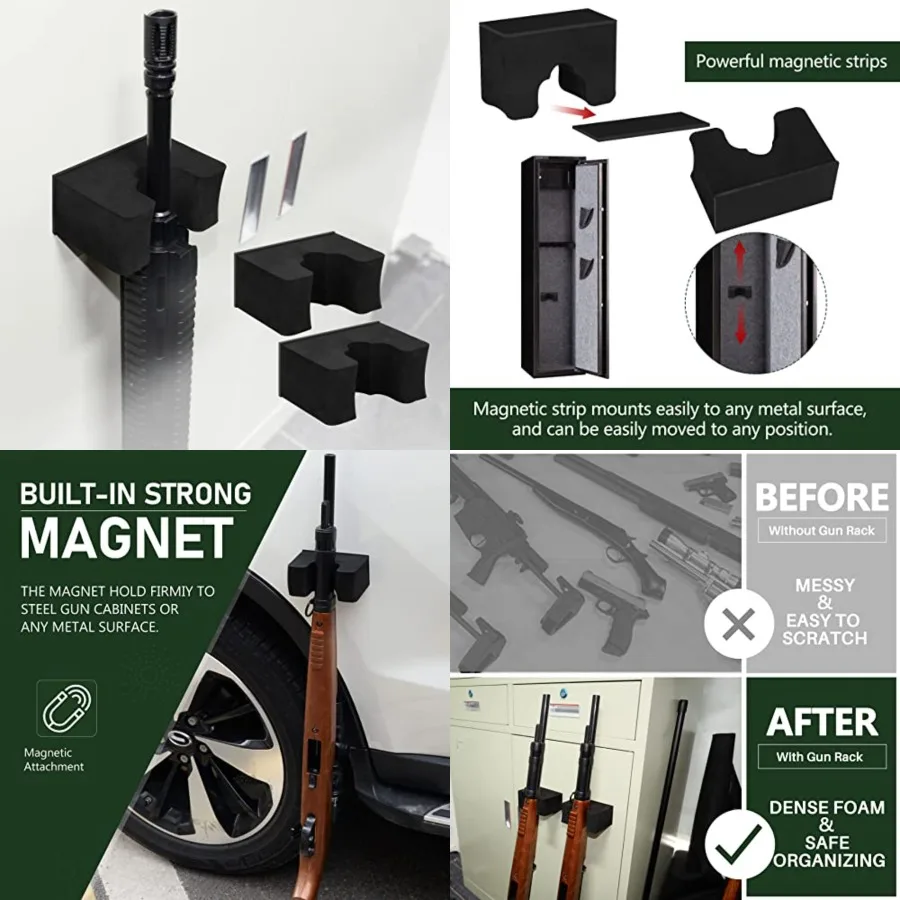 

Gun Rack for Gun Storage, Gun Safe Accessory for Rifles and Shotguns, Gun Holder in Gun Cabinet, Shotgun Rifle Rest, Foam Mater